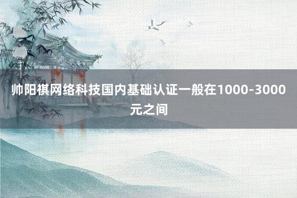 帅阳祺网络科技国内基础认证一般在1000-3000元之间